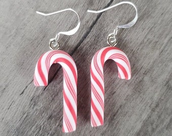 Super Cute Candy Cane Earrings! 1 Inch Long.