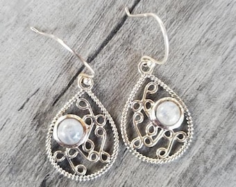 Sterling Silver & Moonstone Brighton Inspired Teardrop Earrings