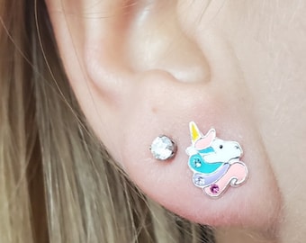 Sterling Silver Unicorn Stud Earrings!