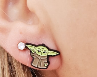 Super Cute Baby Yoda Stud Earrings!