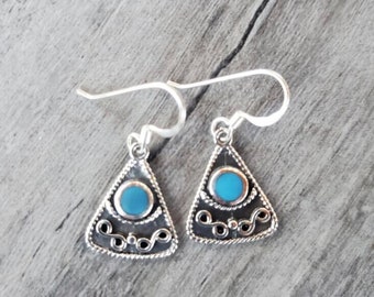 Turquoise and Sterling Silver Patina Earrings!
