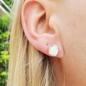 Opal & Sterling Silver Oval Post Earrings