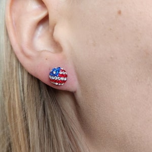 Genuine Swarovski Crystal & 925 Sterling Silver Flag Post Earrings • Gifts for Her • Trending • Handmade