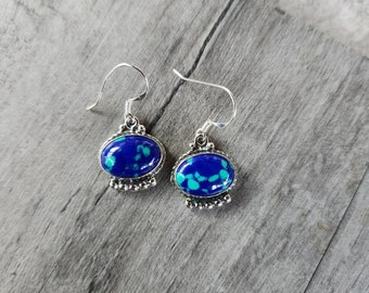 Sterling Silver & Chrysocolla Earrings