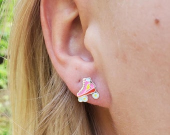 Sterling Silver Rollerskate Earrings