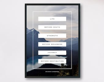 Printable Brandon Sanderson quote, Way of Kings poster, Stormlight Archive quote, Brandon Sanderson art, science fiction artwork