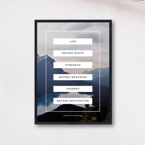 Printable Brandon Sanderson quote, Way of Kings poster, Stormlight Archive quote, Brandon Sanderson art, science fiction artwork