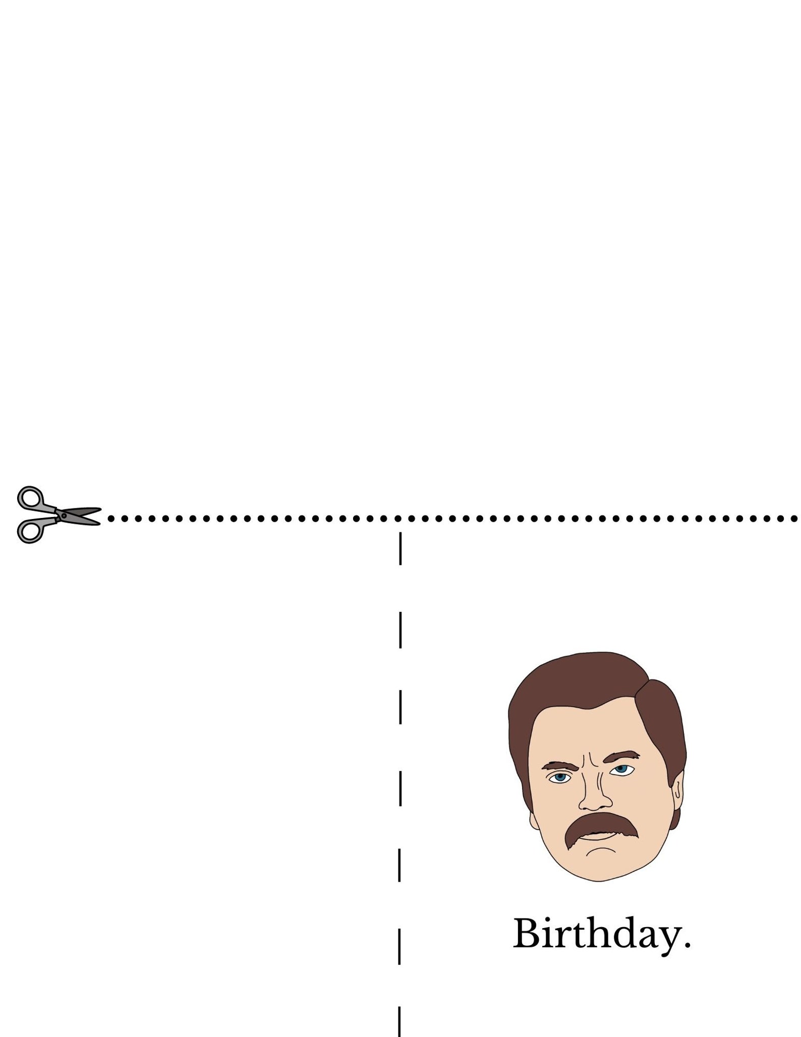Ron Swanson Birthday Card, Funny Birthday Present, Parks and Rec Card, Printable Birthday Card ...