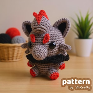 Dark Fox 1 Crochet Pattern Amigurumi VinCrafty PDF File [US Terms]