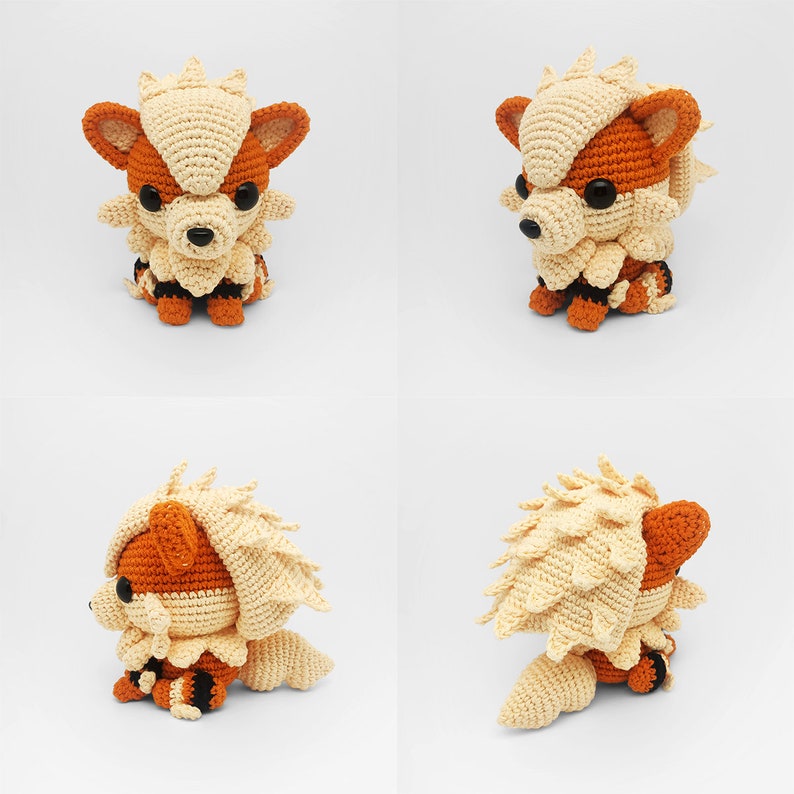 Fire Dog Wolf Crochet Pattern Amigurumi VinCrafty PDF File US Terms image 3