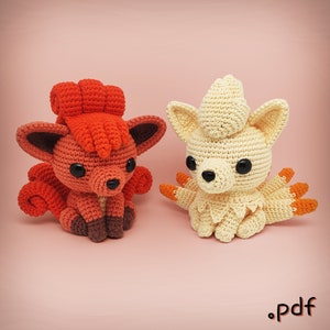 Baby Fire Fox & Ninetails Crochet Pattern Amigurumi VinCrafty PDF File [US Terms]