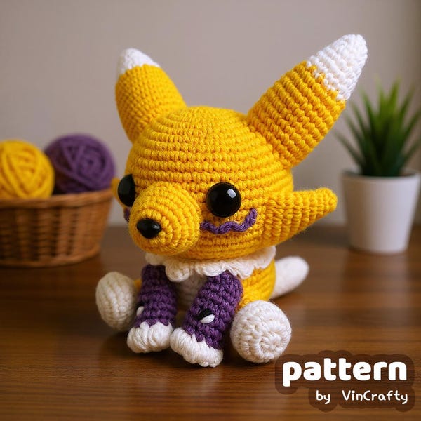 Fox Kitsune Fighter Crochet Pattern Amigurumi VinCrafty PDF File [US Terms]