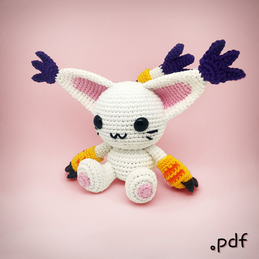 Gatomon tailmon Digimon Crochet Pattern Amigurumi Vincrafty PDF File US