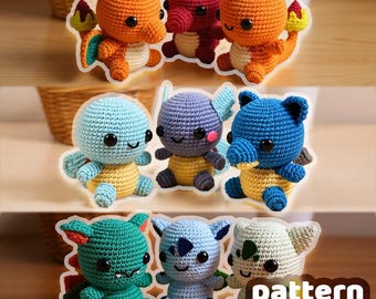 ポケモン あみぐるみ フシギダネ ゼニガメ ヒトカゲ ポケモン風あみぐるみ編み図集 4in1 - PDFデジタルダウンロード