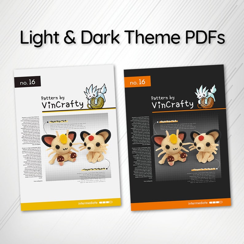 Set of 2 Talking Cat & Persian Cat Crochet Pattern Amigurumi Vincrafty