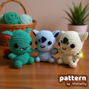 Set Of 3 | Plant Frog Crochet Pattern Amigurumi VinCrafty PDF File [US Terms]