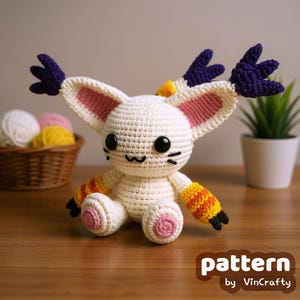 White Cat Crochet Pattern Amigurumi VinCrafty PDF File [US Terms]
