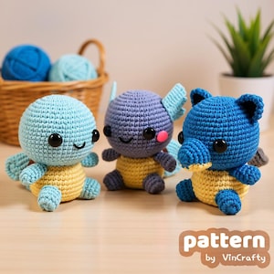 Set Of 3 | Baby Turtles Crochet Pattern Amigurumi VinCrafty PDF File [US Terms]