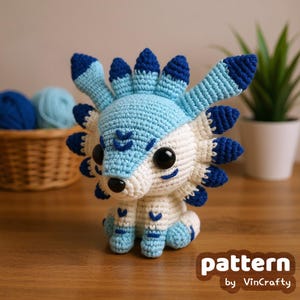 Blue Wolf Crochet Pattern Amigurumi VinCrafty PDF File [US Terms]