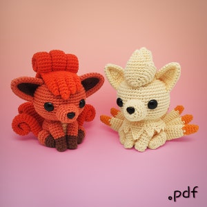 Baby Fire Fox & Ninetails Crochet Pattern Amigurumi VinCrafty PDF File [US Terms]