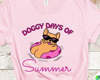 Doggy Days Of Summer Tee, dogs and summer, dog mom shirt, dog dad shirt, gift for dog lovers, dogs and summer