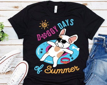 Doggy Days Of Summer Tee, dogs and summer, dog mom shirt, dog dad shirt, gift for dog lovers, dogs and summer