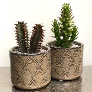 Beautiful Brown Patterned Glazed Ceramic Indoor Plant Pot for Houseplants 12cm dia image 6