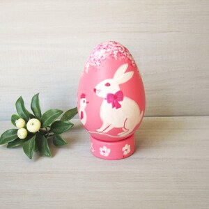 Huevos de Pascua de madera personalizados Conejito de Pascua pintado a mano