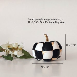 Black and white checkered pumpkin Fall pumpkin table centerpiece Checkered fall table decor Halloween pumpkin Checkered small 1pc