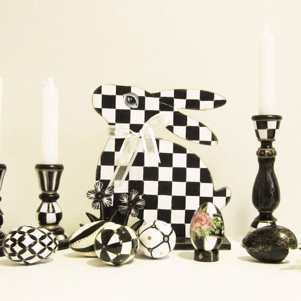 Black and White Check Decor Etsy