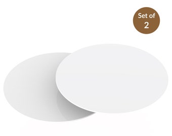 Disque à gâteau en acrylique blanc brillant - 12 pouces rond (Ensemble de 2)
