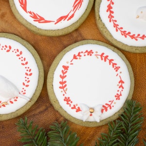 10 pieces Wreath Cookie Stencil Set for Baking Decorating Craft Monogram Wedding and Birthday Party