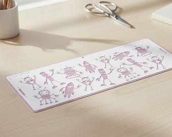 Robot Kids Art Stencils Reusable Drawing & Painting for Creative Crafts, DIY Art Projects