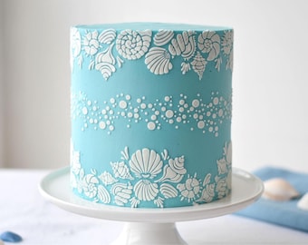 Cake Stencil MARIN - Ocean Shells Pattern