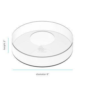 Acrylic Fillable Cake Raiser, Fillable and Enhancer 8 x 2 inch Round - Wedding Centerpiece
