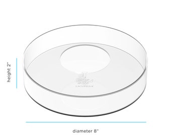 Acrylic Fillable Cake Raiser, Fillable and Enhancer 8 x 2 inch Round - Wedding Centerpiece