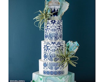 Cake Stencil LORETTA - Floral Art Pattern