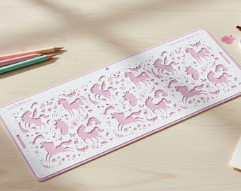 Unicorn Kids Art Stencils Reusable Drawing & Painting for Creative Crafts, DIY Art Projects