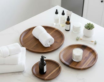 Wood Serving Tray Set of 3: Organic Freeform Snack Serving Bowls