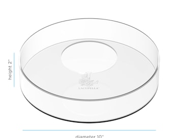 Acrylic Fillable Cake Raiser: 10 x 2 inch Round Wedding Centerpiece