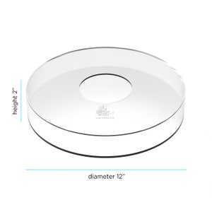 Acrylic Fillable Cake Raiser, Fillable and Enhancer 12 x 2 inch Round - Wedding Centerpiece