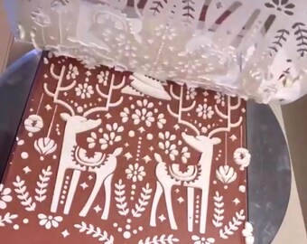 Lacupella Holiday Cake Decorating Stencil ANTERA