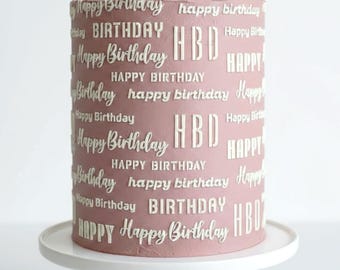 Lacupella Happy Birthday Stencil Pattern FESTA