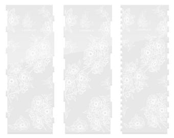 Lacupella 12 inch Cake Acrylic Buttercream  Stripe Contour Comb Set of 3 Double Sided for 6 Patterns - SET C