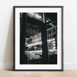 Barber Shop - Manchester Print, Street Photography Prints, Black and White Photography, Original Fine Art Photography