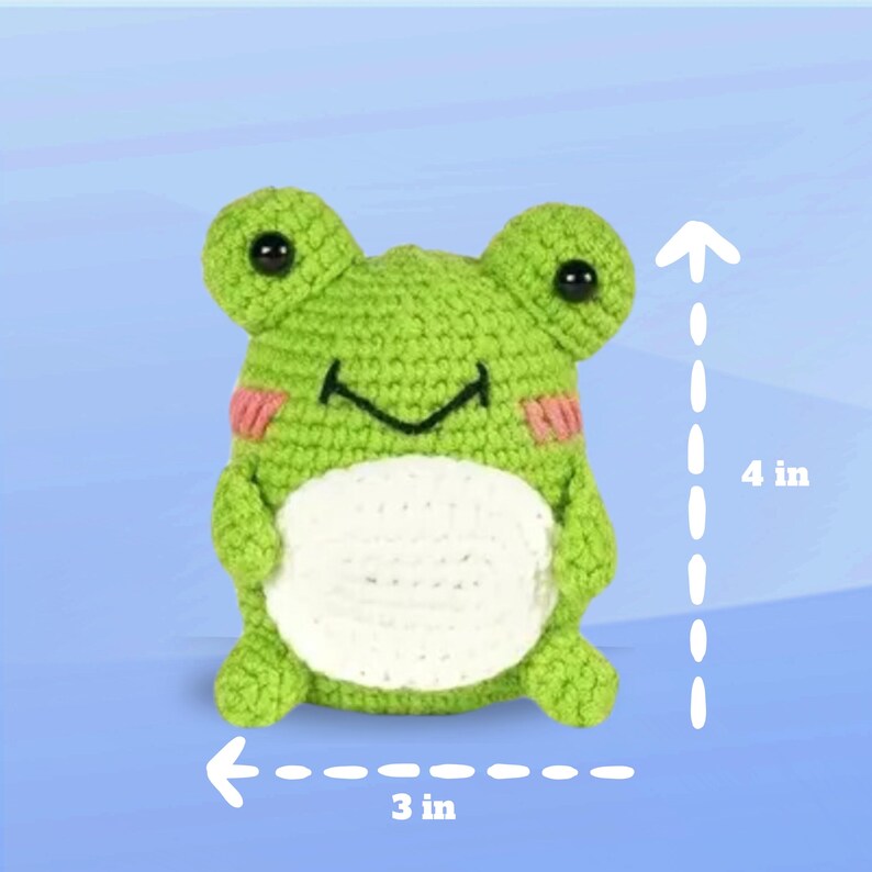 Beginner Crochet KIT - Amigurumi Frog, Easy Crochet Penguin Starter Kit, Amigurumi Plushie Owl, Diy Craft Kit Gift, Learn How To Crochet Kit image 2