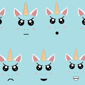 Angry Unicorn Clipart Unicorn Bundle Svg 7 Unicorn Face SVG Unicorn Birthday image 2