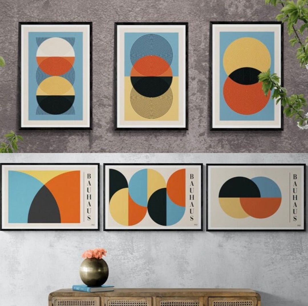 Set of 6 Bauhaus Poster | Digital Download | Gender Neutral | 6 Piece ...
