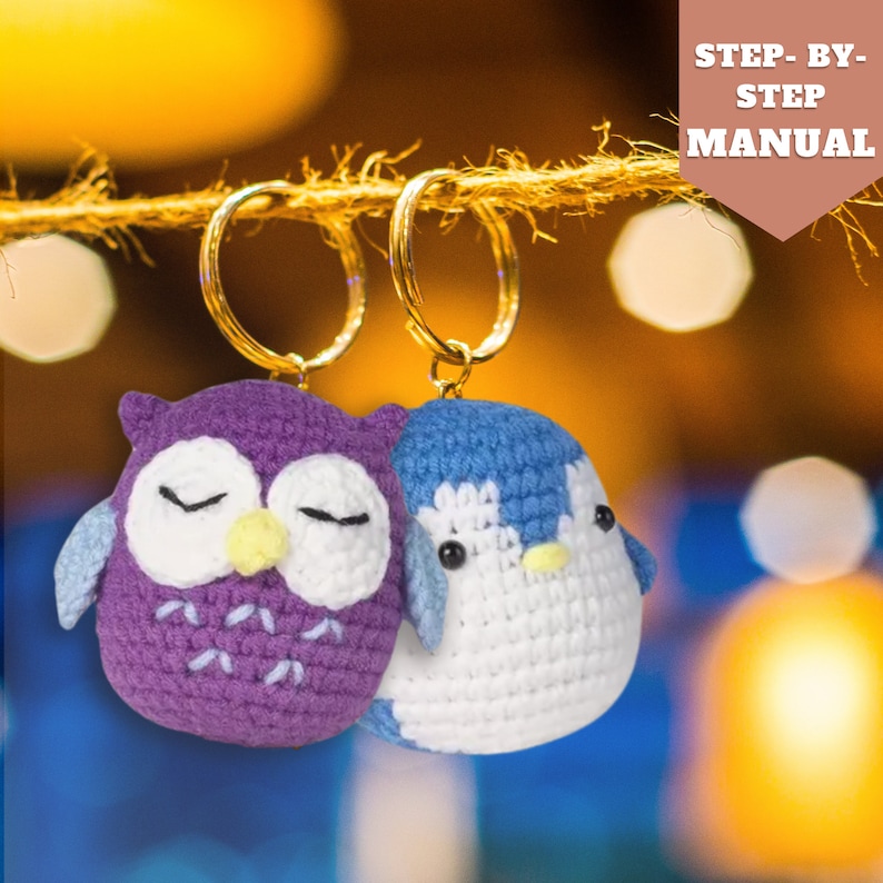 Beginner Crochet KIT - Amigurumi Frog, Easy Crochet Penguin Starter Kit, Amigurumi Plushie Owl, Diy Craft Kit Gift, Learn How To Crochet Kit image 6