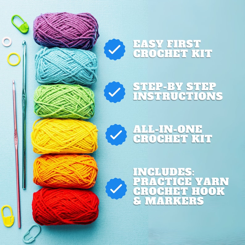 Beginner Crochet KIT - Amigurumi Frog, Easy Crochet Penguin Starter Kit, Amigurumi Plushie Owl, Diy Craft Kit Gift, Learn How To Crochet Kit image 3